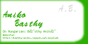 aniko basthy business card